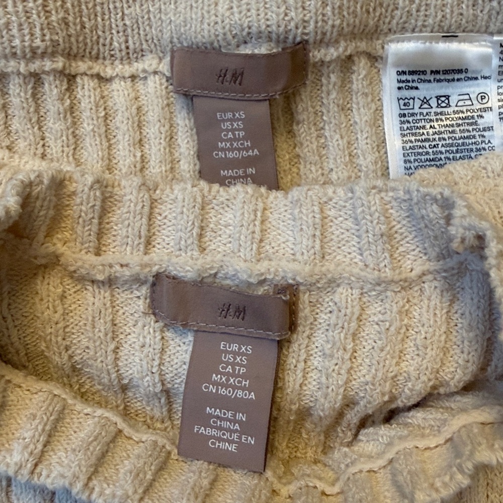 H&M Ribbed Lounge Set Cream - Picture 5 of 5